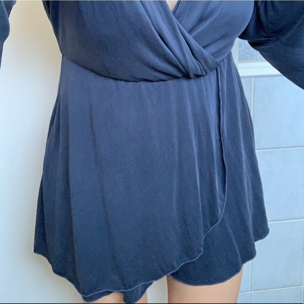 NSR Romper Cute Bell Long Sleeves Blue Purple - Picture 6 of 8